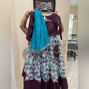Three piece lengha